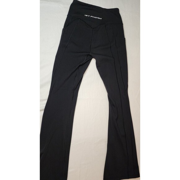 1st Phorm #IAM1STPHORM Flare Leggings Black Stretch Size S Approx Tall - Picture 2 of 4